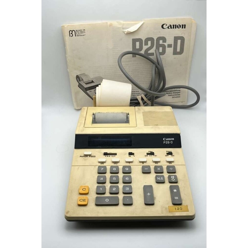 Vintage Canon P26-D Home Office Desktop Printing Calculator 1989 Tested